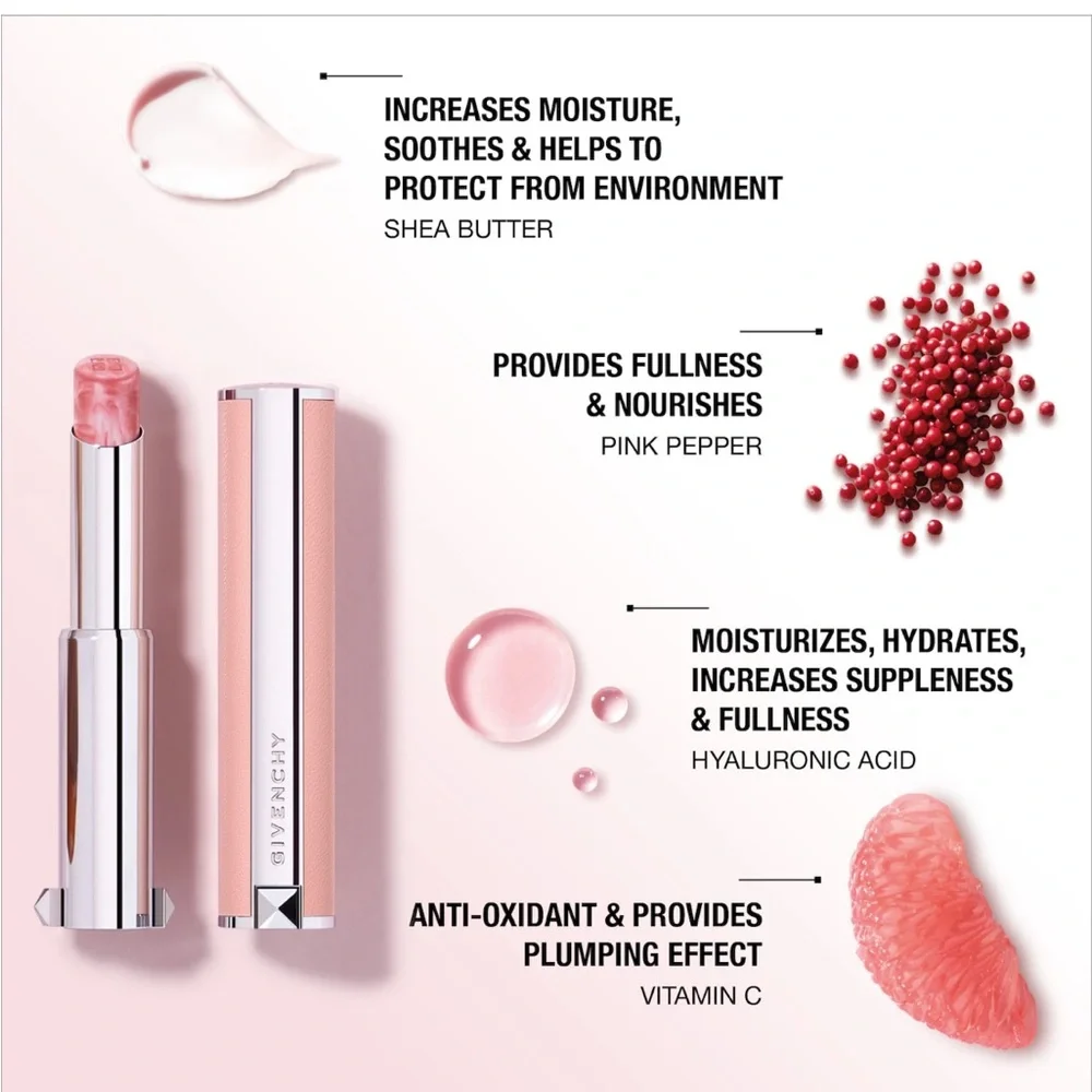 Givenchy Le Rose Perfecto Beautifying Lip Balm Mini Trial Size NWOB